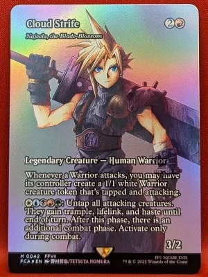 FOIL Cloud Strife (Najeela, the Blade-Blossom)(Showcase) from FINAL FANTASY: Through the Ages Magic the Gathering Proxy