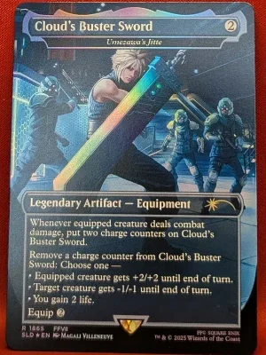 FOIL Cloud's Buster Sword (Umezawa's Jitte) from Secret Lair Drop Series Magic the Gathering Proxy