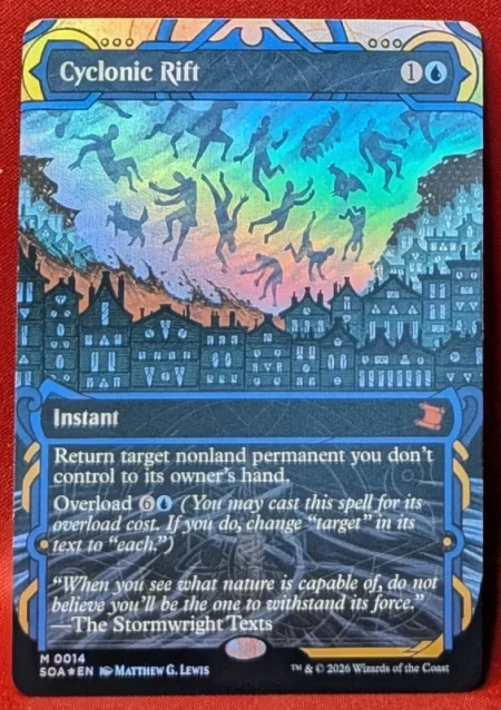 FOIL Cyclonic Rift (Borderless) from Secrets of Strixhaven Mystical Archive Magic the Gathering Proxy