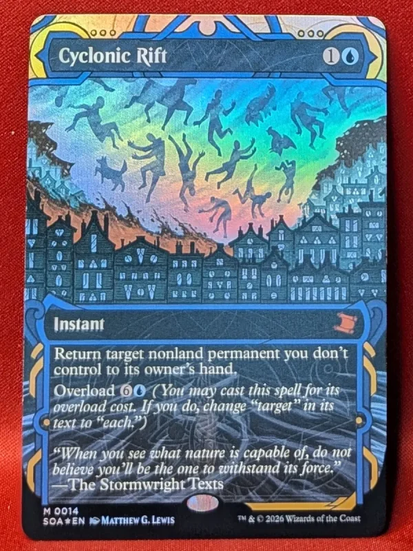 FOIL Cyclonic Rift (Borderless) from Secrets of Strixhaven Mystical Archive Magic the Gathering Proxy
