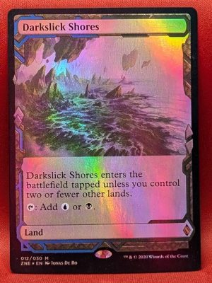 FOIL Darkslick Shores from Zendikar Rising Expedition Magic the Gathering Proxy