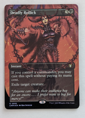 FOIL Deadly Rollick (Borderless) from Commander Masters Proxy