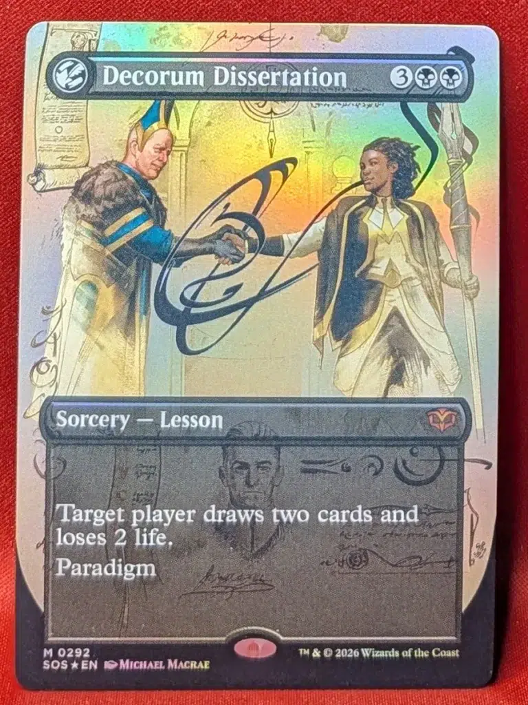 FOIL Decorum Dissertation (Borderless) from Secrets of Strixhaven Magic the Gathering Proxy
