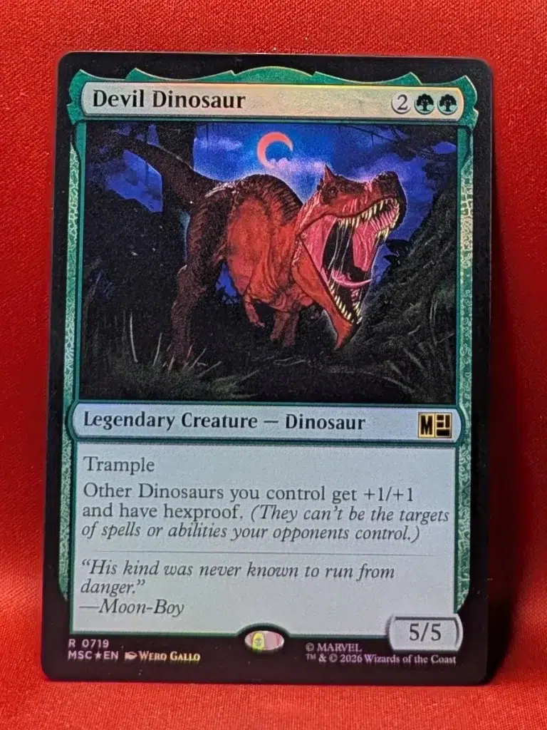 FOIL Devil Dinosaur from Marvel Super Heroes Commander Magic the Gathering Proxy
