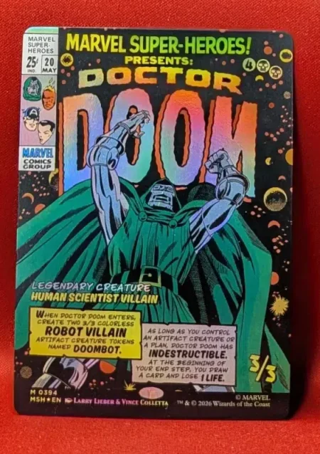 FOIL Doctor Doom (Borderless 394) from Marvel Super Heroes Magic the Gathering Proxy