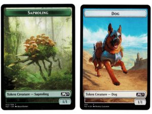 TOKEN Dog//Saproling Double-sided  from Core Set 2021 Proxy