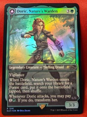 FOIL Doric, Nature's Warden/Doric, Owlbear Avenger from Secret Lair Drop Magic the Gathering Proxy