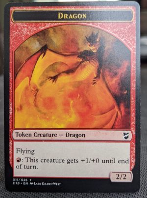 FOIL TOKEN Dragon Egg//Dragon Double-sided from Commander 2018 Proxy