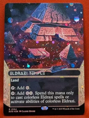 GALAXY FOIL Eldrazi Temple (0104) (Borderless) from Edge of Eternities: Stellar Sights Magic the Gathering Proxy