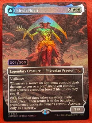 FOIL Elesh Norn (Serial Numbered 001/500) from March of the Machine Magic the Gathering Proxy