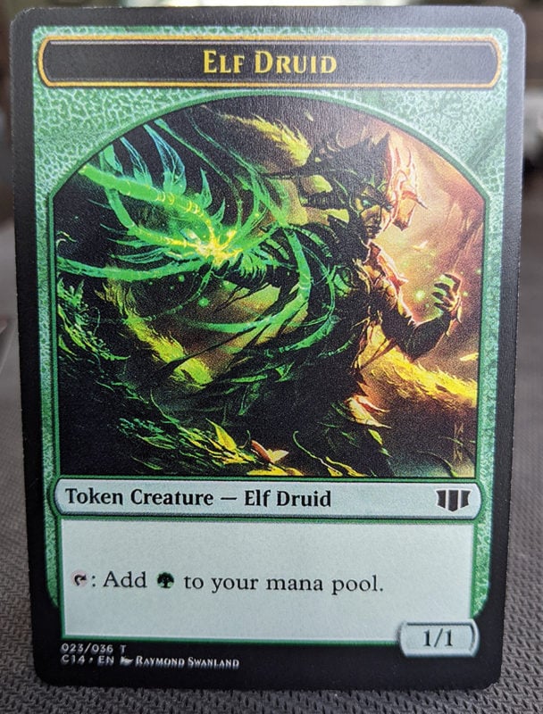 Elf Druid//Beast Magic the Gathering Token