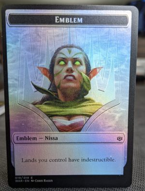 FOIL EMBLEM Nissa Who Shakes the World from War of the Spark Proxy