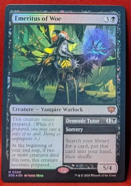 FOIL Emeritus of Woe // Demonic Tutor from Secrets of Strixhaven Magic the Gathering Proxy