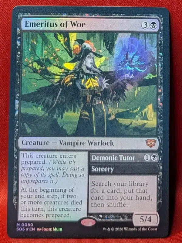 FOIL Emeritus of Woe // Demonic Tutor from Secrets of Strixhaven Magic the Gathering Proxy