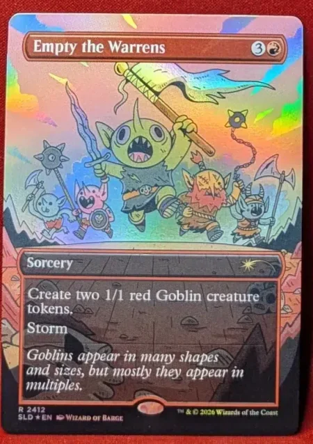 FOIL Empty the Warrens (2412) from Secret Lair Drop Magic the Gathering Proxy