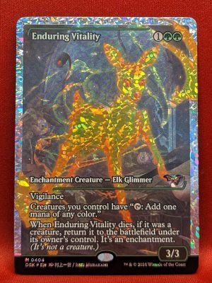 FRACTURE FOIL Enduring Vitality (Showcase) from Duskmourn: House of Horror Magic the Gathering Proxy