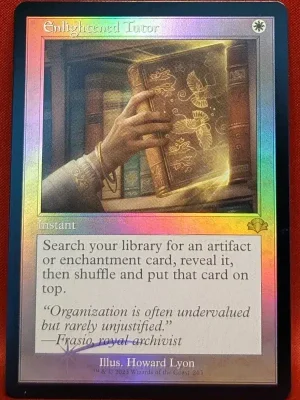 FOIL Enlightened Tutor (Retro Frame) from Dominaria Remastered Magic the Gathering Proxy