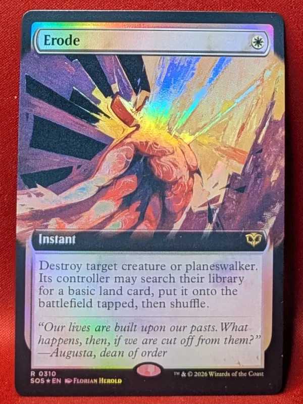 FOIL Erode (Extended Art) from Secrets of Strixhaven Magic the Gathering Proxy