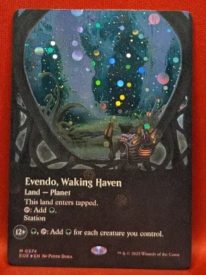 GALAXY FOIL Evendo, Waking Haven (Borderless) from Edge of Eternities Magic the Gathering Proxy
