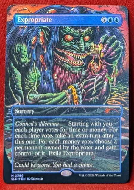 FOIL Expropriate (Borderless) from Secret Lair Drop Magic the Gathering Proxy