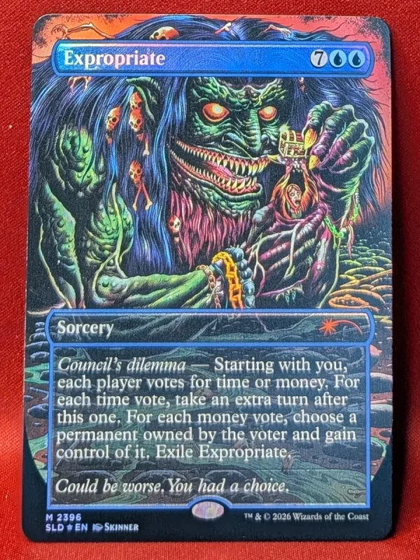 FOIL Expropriate (Borderless) from Secret Lair Drop Magic the Gathering Proxy