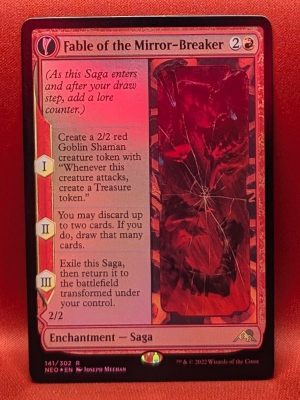 FOIL Fable of the Mirror-Breaker from Kamigawa: Neon Dynasty Magic the Gathering Proxy