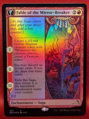 FOIL Fable of the Mirror-Breaker (Showcase) from Kamigawa:Neon Dynasty Magic the Gathering Proxy