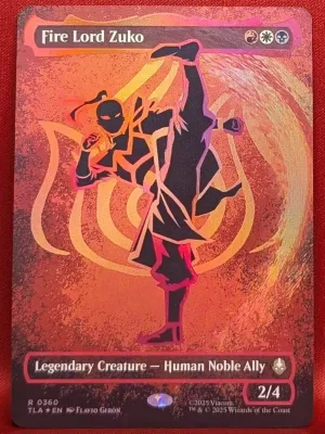 FOIL Fire Lord Zuko (Borderless) (Neon Ink Foil) from Avatar: The Last AirbenderMagic the Gathering Proxy