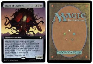 Flayer of Loyalties (Extended Art) from Commander Masters Magic the Gathering Proxy