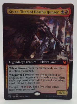 FOIL Kroxa, Titan of Death’s Hunger (Extended Art) from Theros Beyond Death Proxy