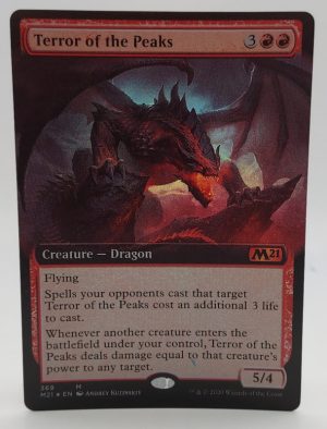 FOIL Terror of the Peaks (Extended Art) from Core Set 2021 Proxy