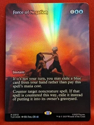 FOIL Force of Negation (Borderless) from Avatar: The Last Airbender: Eternal-Legal Magic the Gathering Proxy