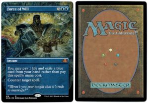 Force of Will (Borderless) from Dominaria Remastered Magic the Gathering Proxy