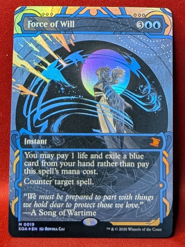 FOIL Force of Will (Borderless) from Secrets of Strixhaven Mystical Archive Magic the Gathering Proxy