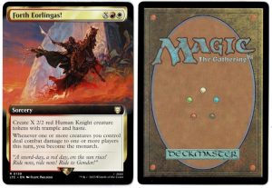 Forth Eorlingas! (Extended Art) from Commander: The Lord of the Rings: Tales of Middle-earth Magic the Gathering Proxy
