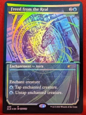 FOIL Freed from the Real (Neon Yellow) from Secret Lair Drop Series Magic the Gathering Proxy