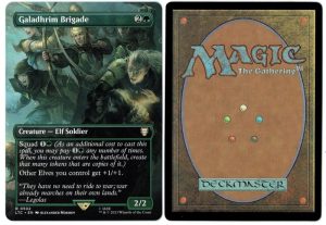 Galadhrim Brigade (Borderless) from Commander: The Lord of the Rings: Tales of Middle-earth Magic the Gathering Proxy