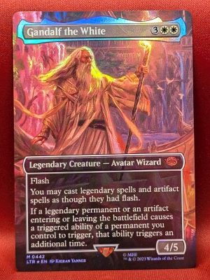 FOIL Gandalf the White from Universes Beyond: The Lord of the Rings: Tales of Middle-earth Magic the Gathering Proxy