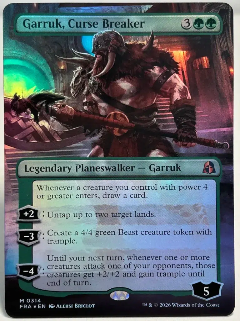 FOIL Garruk, Curse Breaker (Borderless) from Reality Fracture Magic the Gathering Proxy