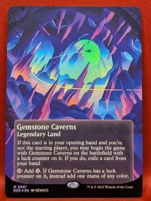FOIL Gemstone Caverns (0061) (Borderless) from Edge of Eternities: Stellar Sights Magic the Gathering Proxy