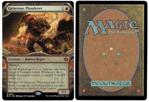 Generous Plunderer (Showcase) from Outlaws of Thunder Junction: The Big Score Magic the Gathering Proxy