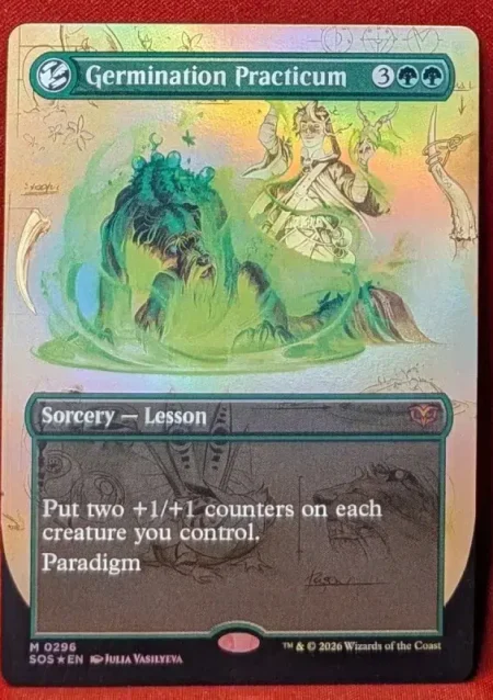 FOIL Germination Practicum (Borderless) from Secrets of Strixhaven Magic the Gathering Proxy