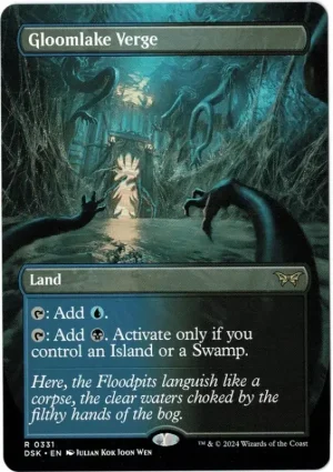 Gloomlake Verge (Borderless) from Duskmourn: House of Horror Magic the Gathering Proxy