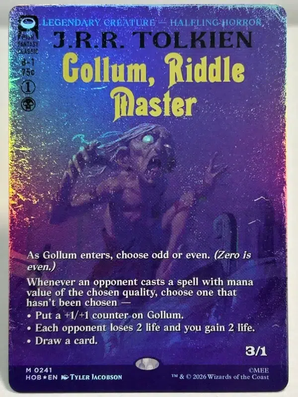 Gollum riddle master bord foil – mtg proxy