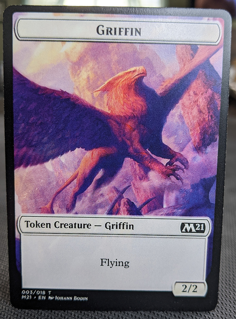 FOIL TOKEN Dog//Griffin Double-sided from Core Set 2021 Magic the 