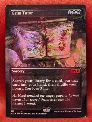 FOIL Grim Tutor (Alternate Art) from Core Set 2021 Magic the Gathering Proxy