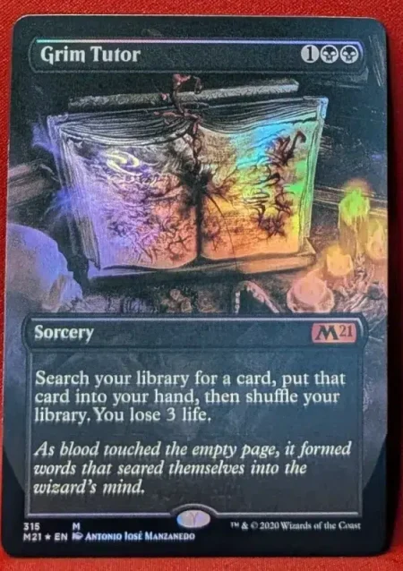 FOIL Grim Tutor (Alternate Art) from Core Set 2021 Magic the Gathering Proxy