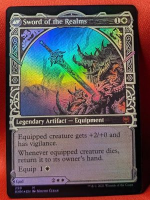 FOIL Halvar, God of Battle (Showcase) / Sword of the Realms from Kaldheim Magic the Gathering Proxy