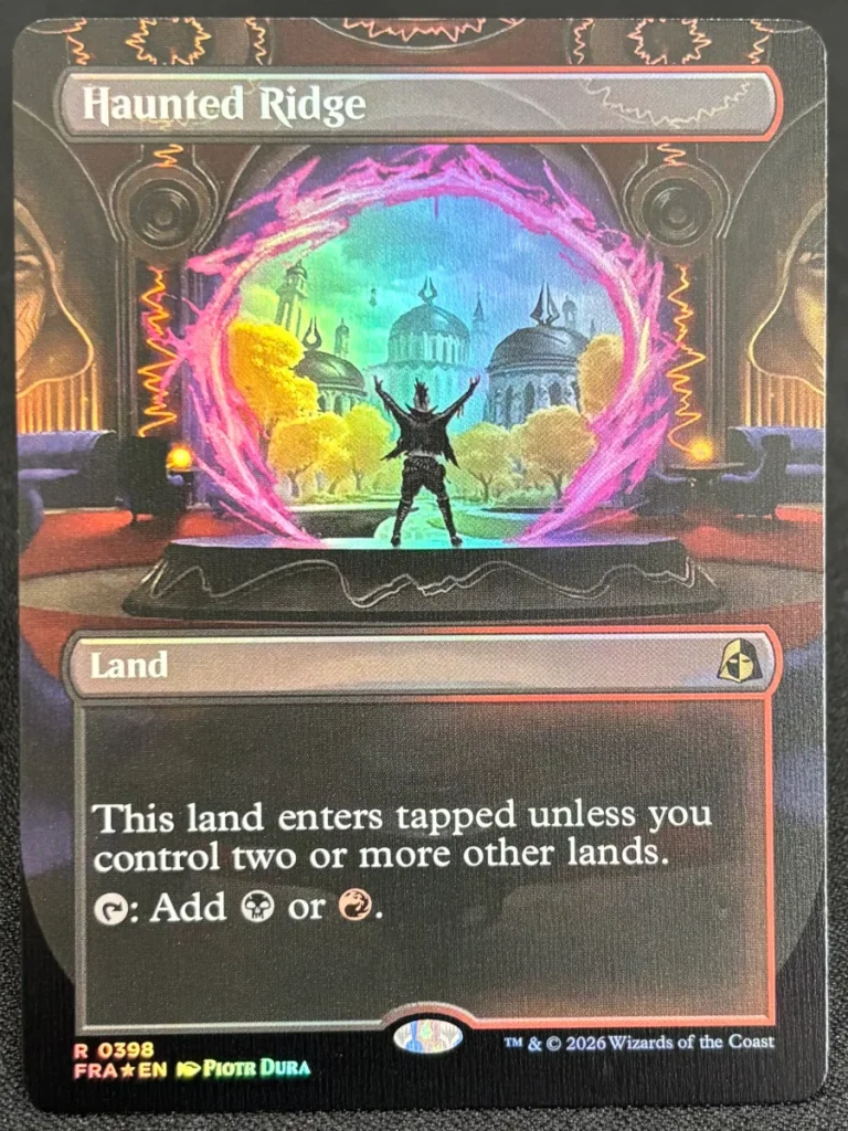 FOIL Haunted Ridge (Borderless) from Reality Fracture Magic the Gathering Proxy