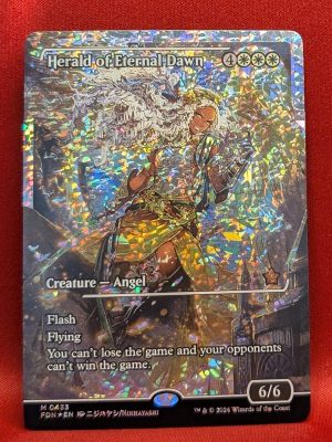 FRACTURE FOIL Herald of Eternal Dawn (Showcase) from Foundations Magic the Gathering Proxy